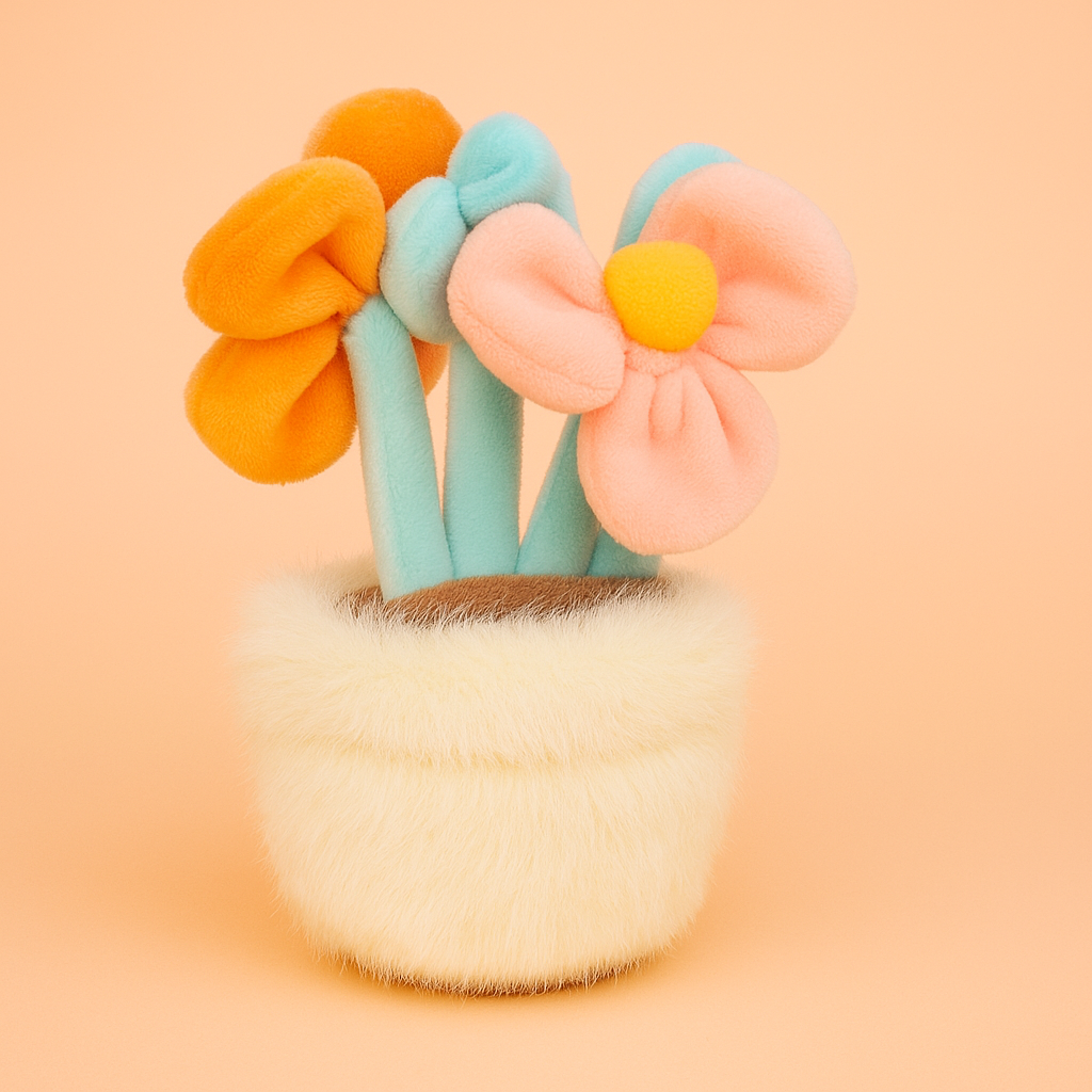 Colorful Daisies Pot Plushie Keyring