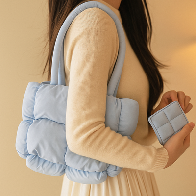 Puffed Tote bag Blue