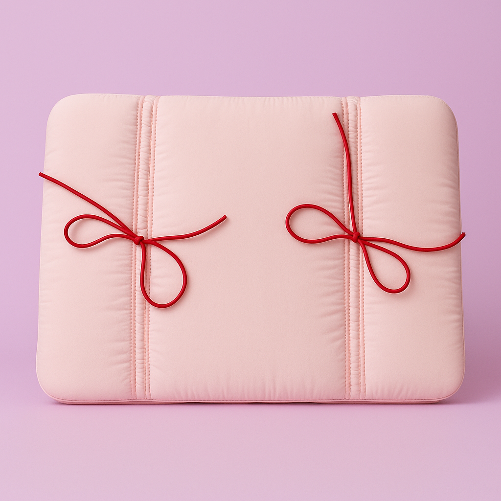 Pink Puffed Bow Laptop Sleeve