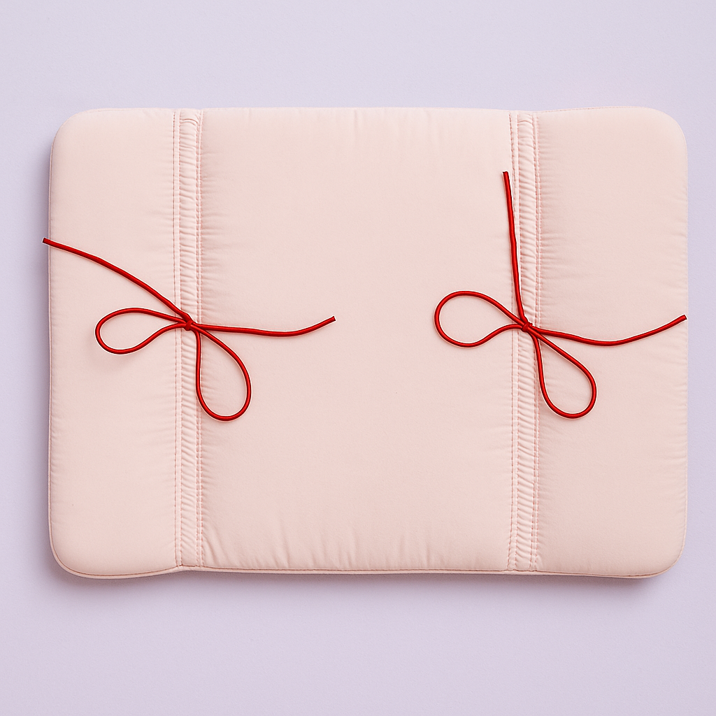 Pink Puffed Bow Laptop Sleeve