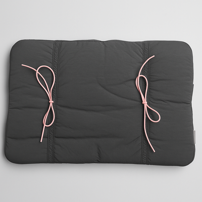 Puffed Bow Laptop Sleeve - Black