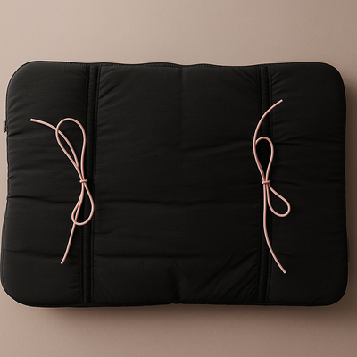 Puffed Bow Laptop Sleeve - Black