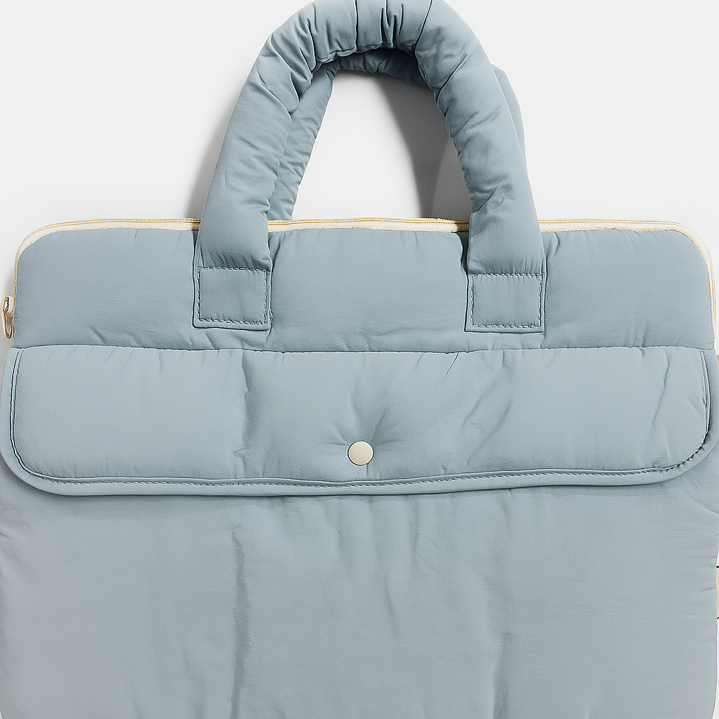 Puffed Blue Laptop Bag