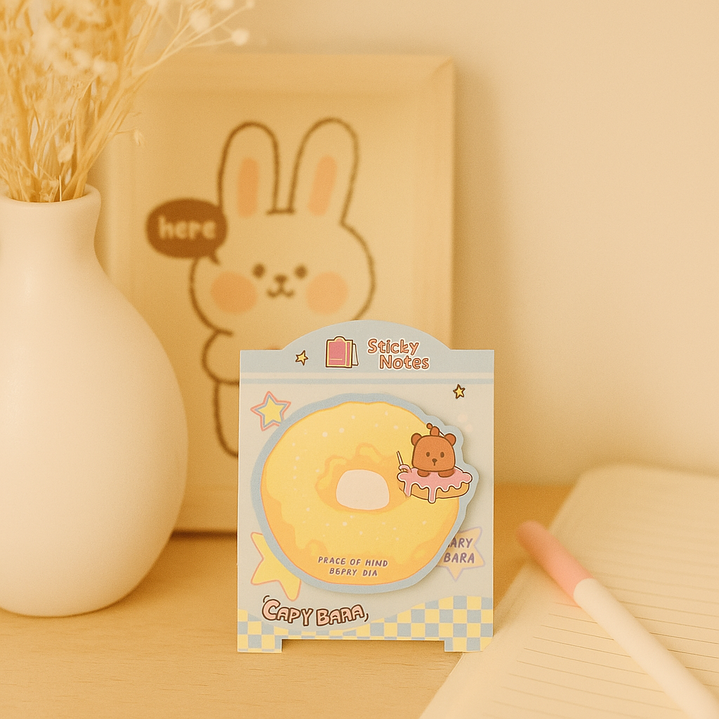 Capybara Sticky Notes - Donut