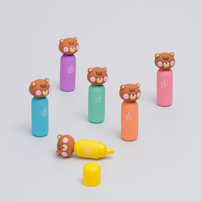 Set of 6 Kawaii Highlighters - Bear