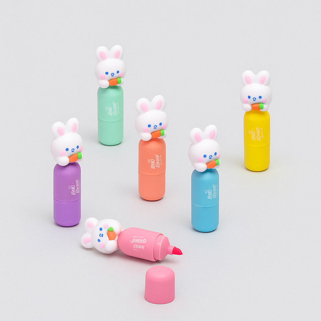 Set of 6 Kawaii Highlighters - Rabbit