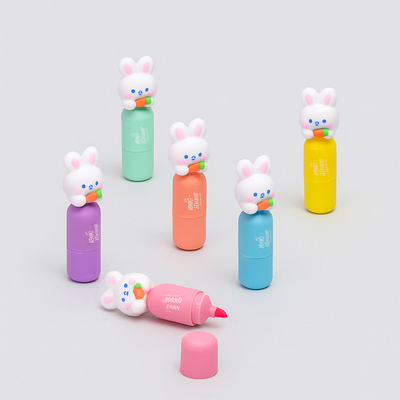 Set of 6 Kawaii Highlighters - Rabbit