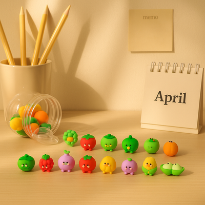 Fruit Shape Eraser Set