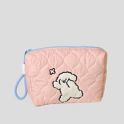 Playing Puppy Makeup/Utility Bag Pink