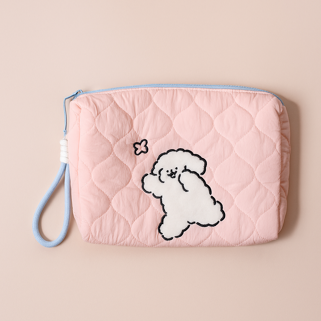 Playing Puppy Makeup/Utility Bag Pink