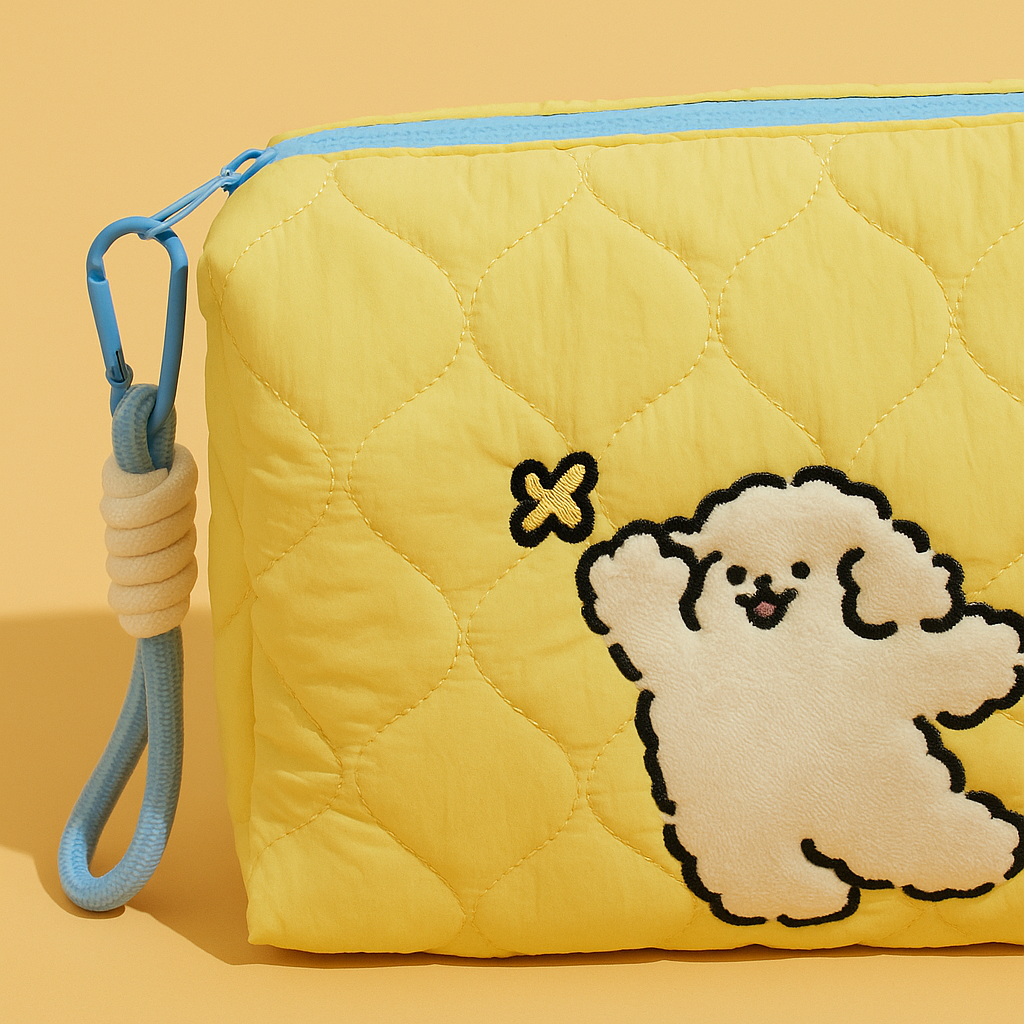 Playing Puppy Makeup/Utility Bag Yellow