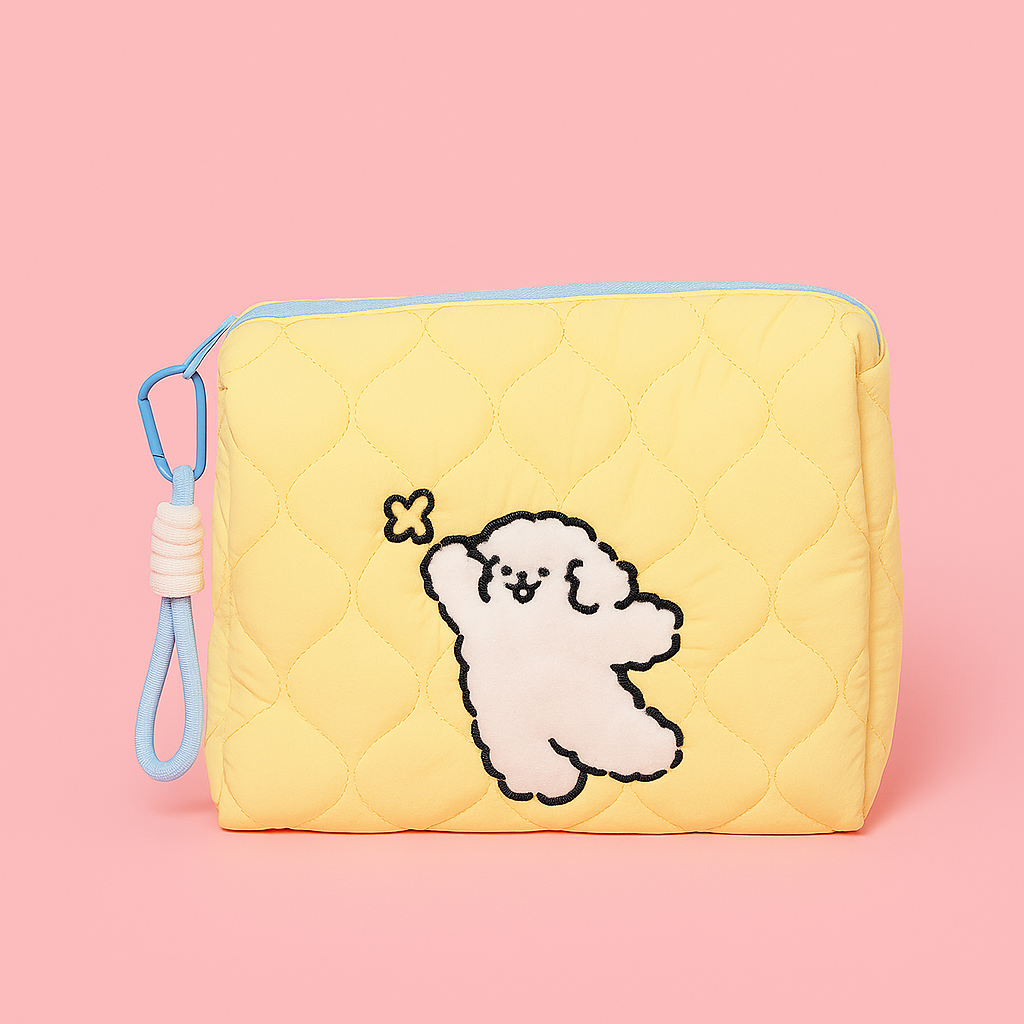 Playing Puppy Makeup/Utility Bag Yellow