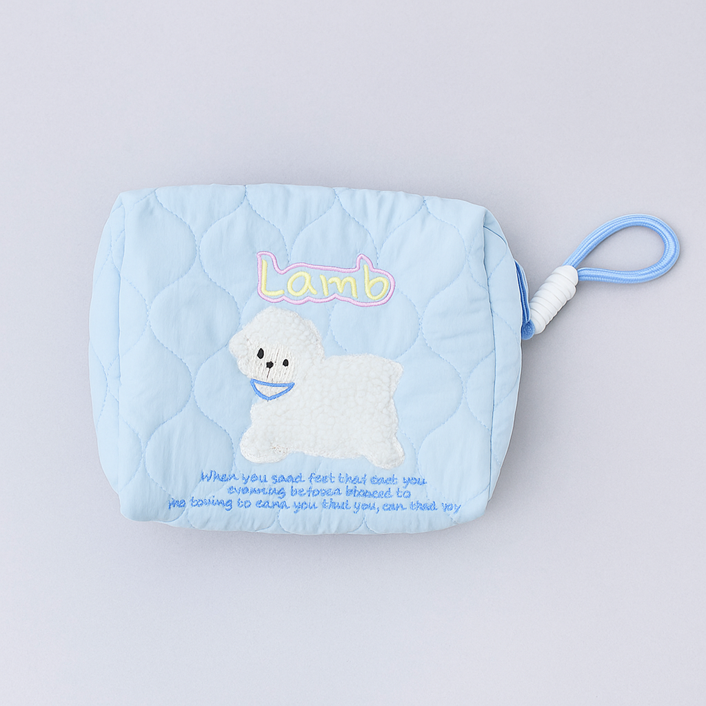 Lamb Makeup/ Utility Bag Blue