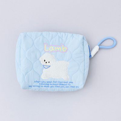 Lamb Makeup/ Utility Bag Blue