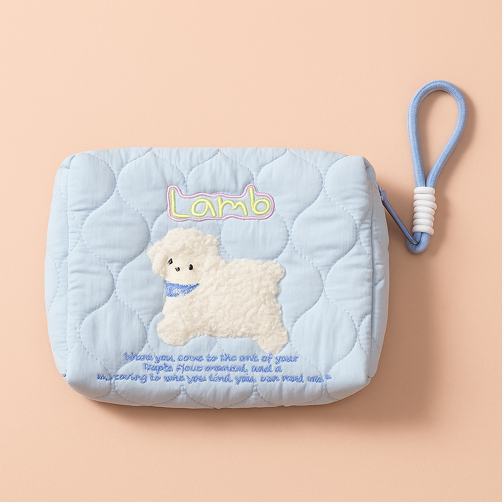 Lamb Makeup/ Utility Bag Blue