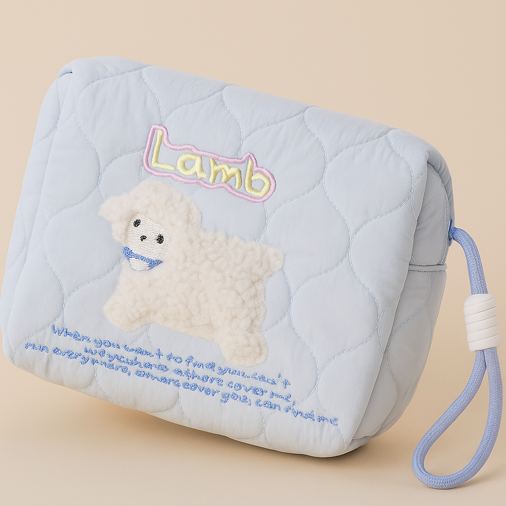 Lamb Makeup/ Utility Bag Blue