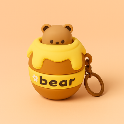 Honey Bear Silicone Keyring