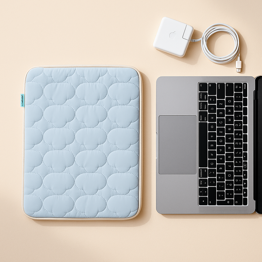 Blue Puffed Cloud Laptop Sleeve