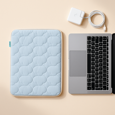Blue Puffed Cloud Laptop Sleeve