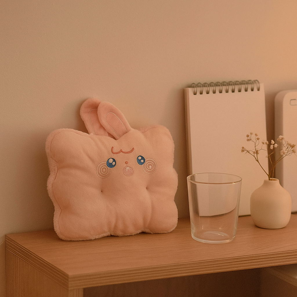 Pink Rabbit Plushie Cushion