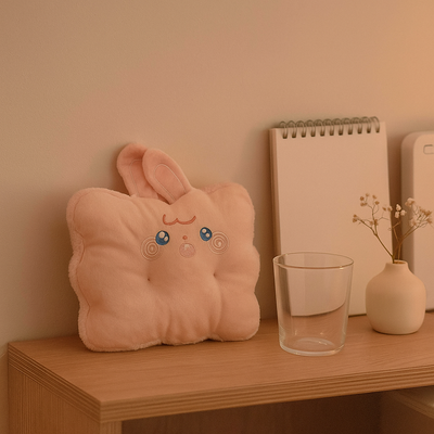 Pink Rabbit Plushie Cushion