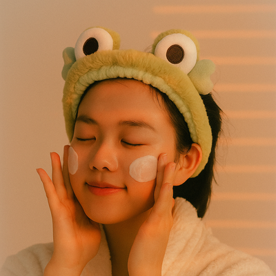 Frog Skincare Headband Green Soft