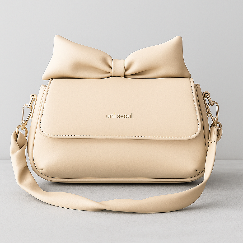 Puffed Bow Top Sling Bag