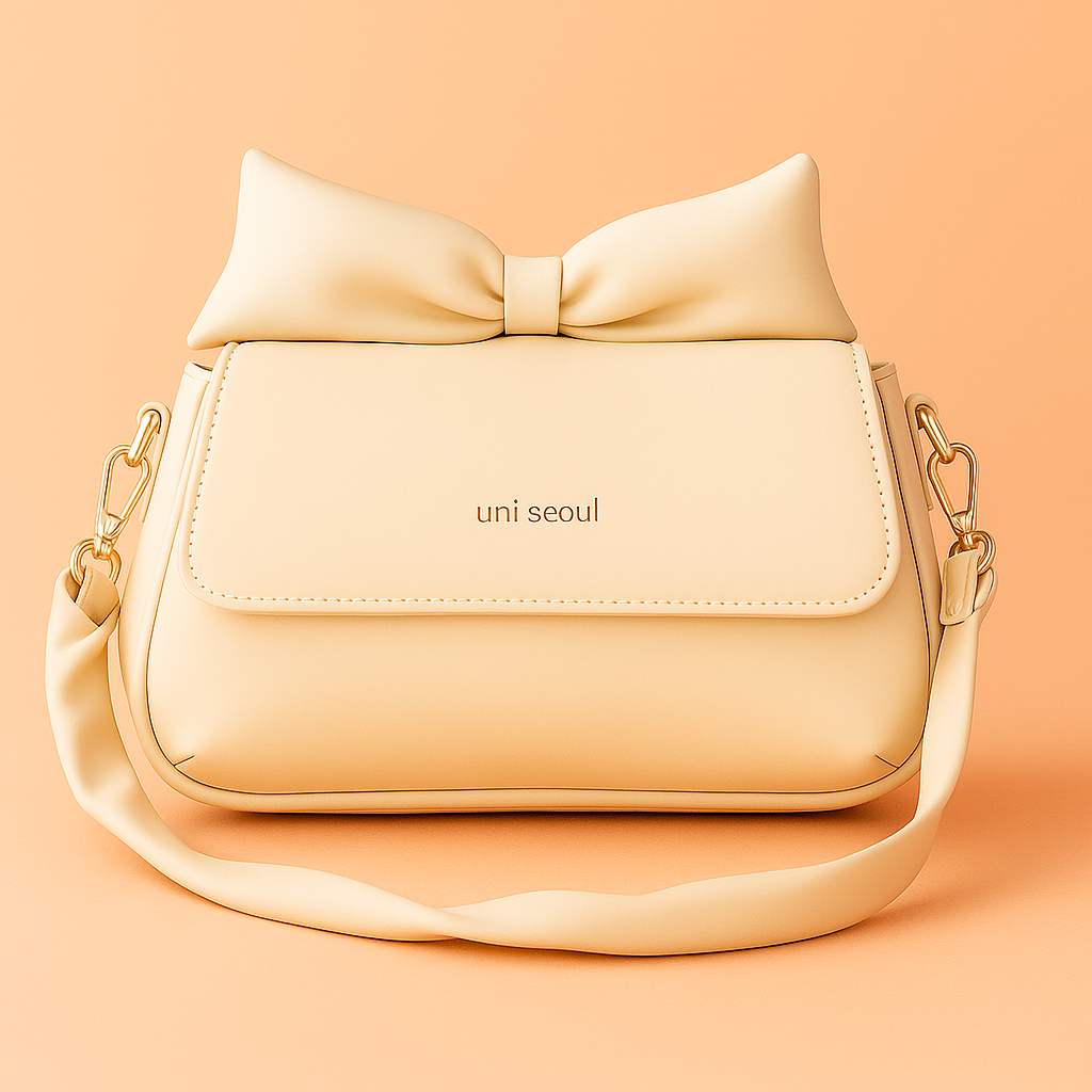 Puffed Bow Top Sling Bag