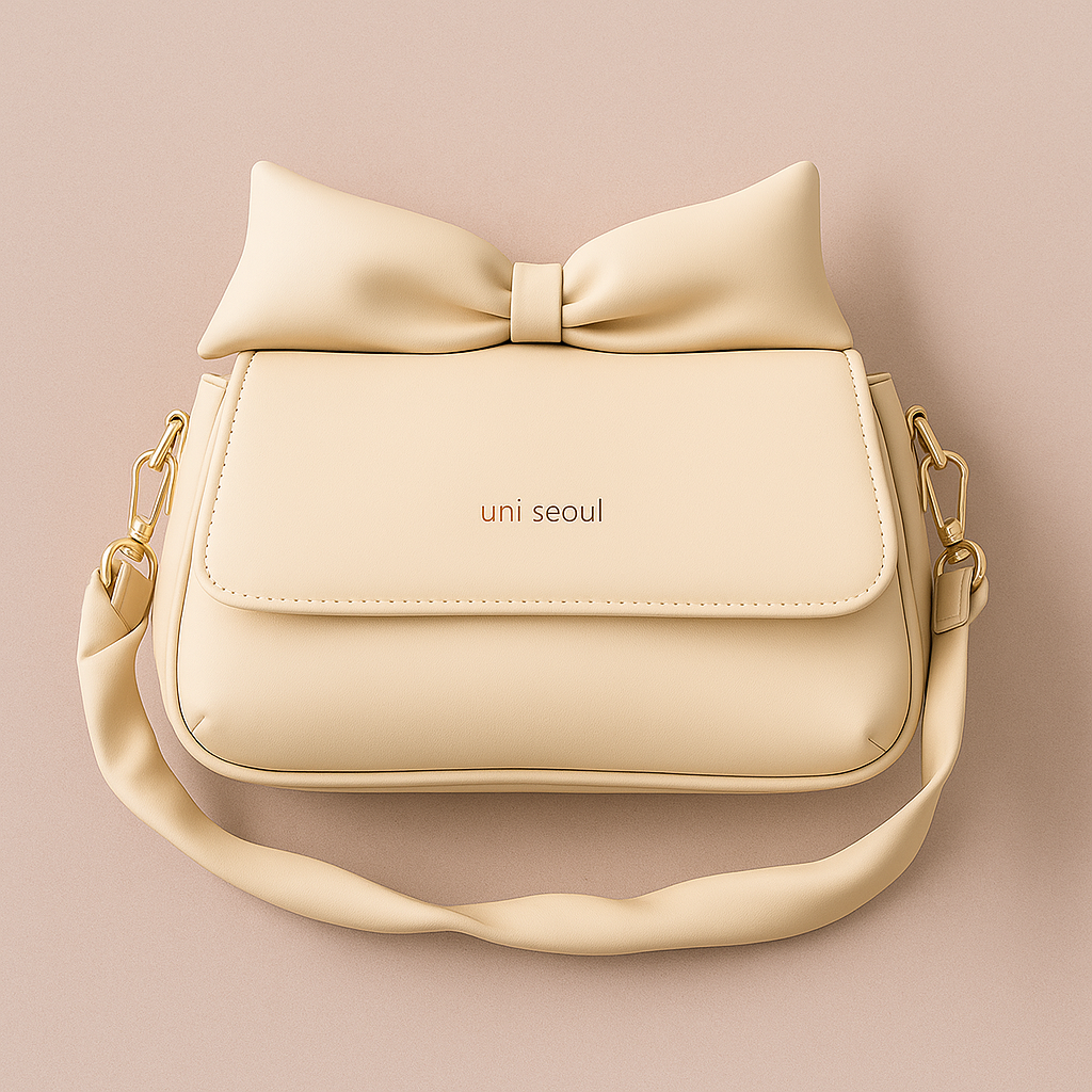 Puffed Bow Top Sling Bag