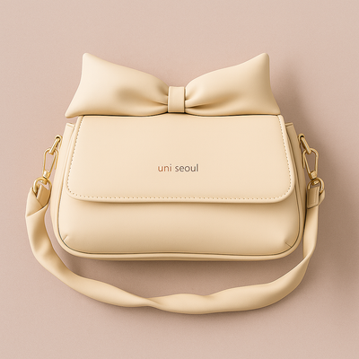 Puffed Bow Top Sling Bag