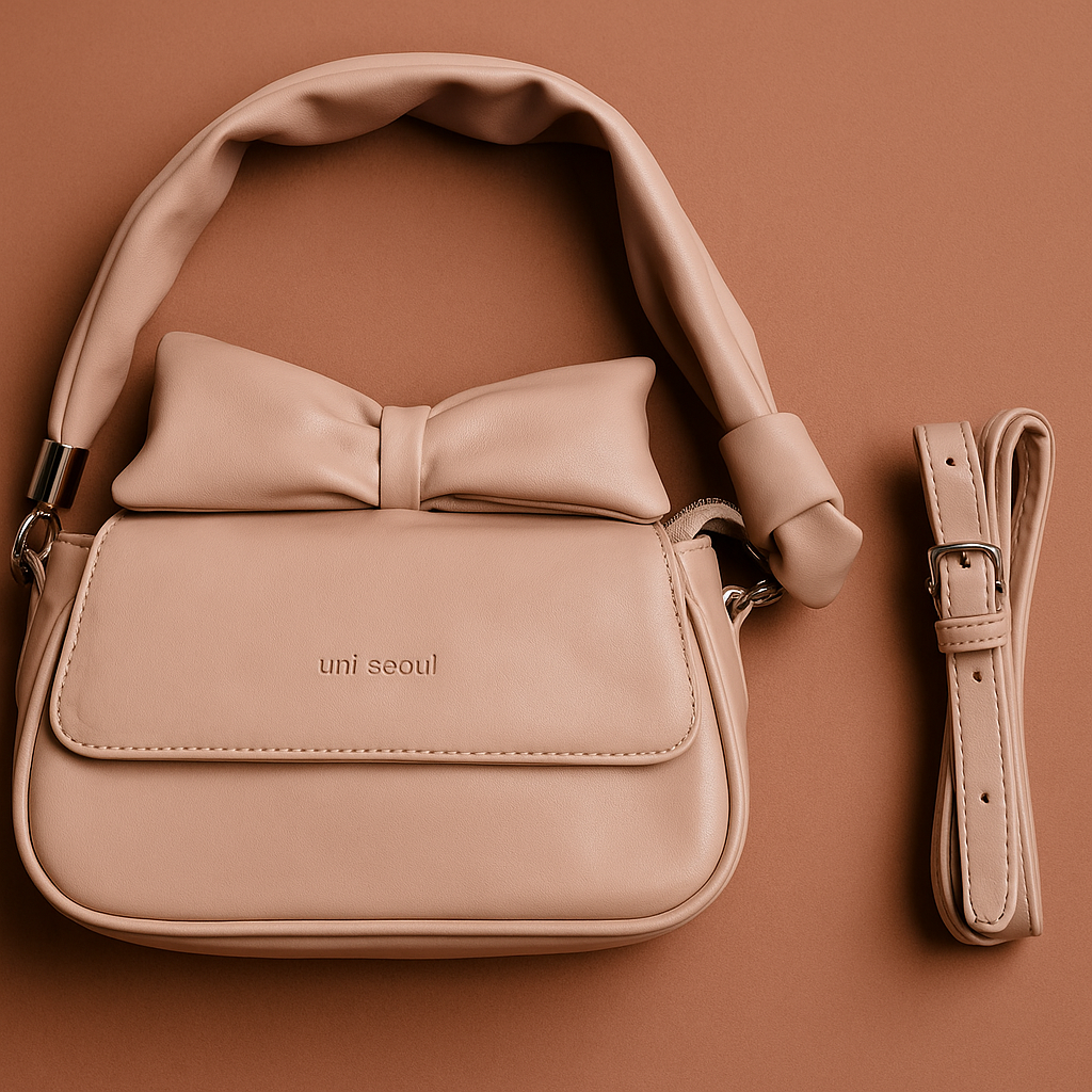 Puffed Bow Top Sling Bag