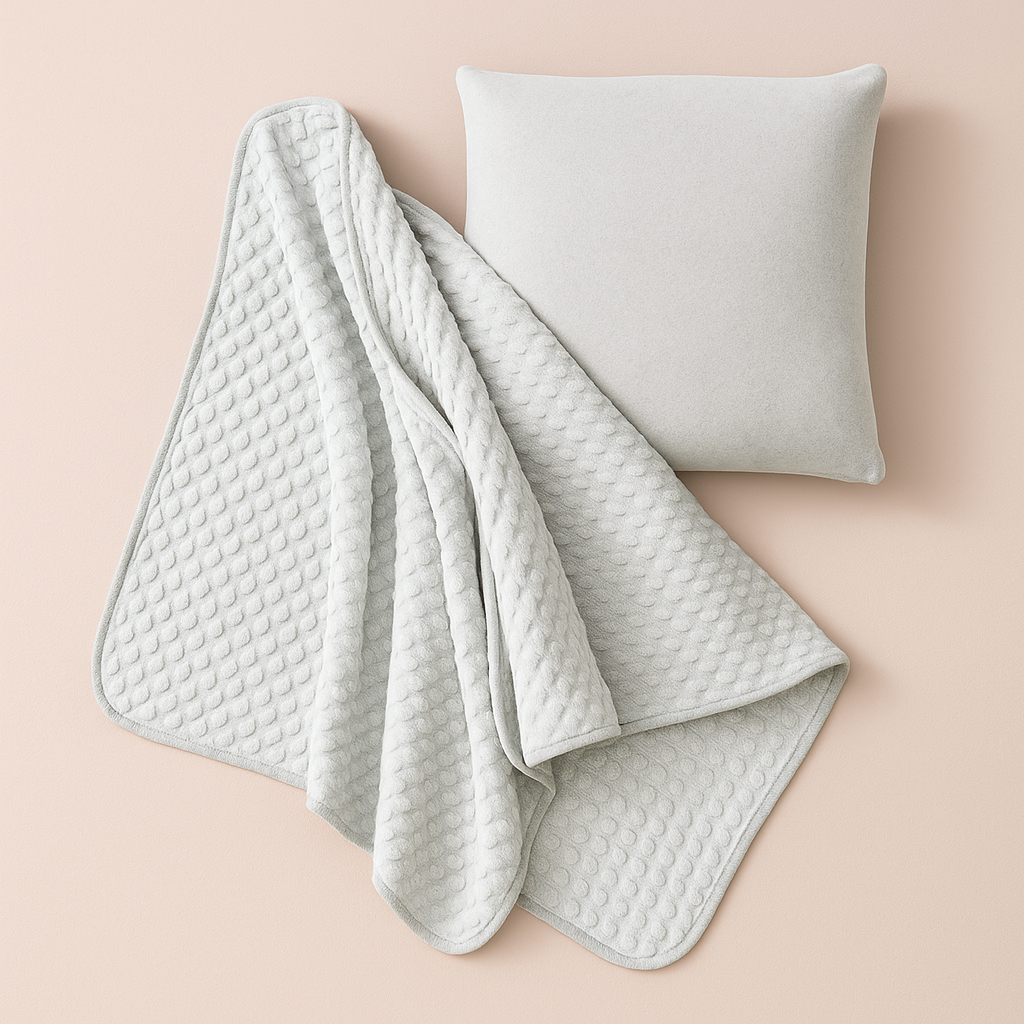 Block Pattern Microfibre Towel - Grey
