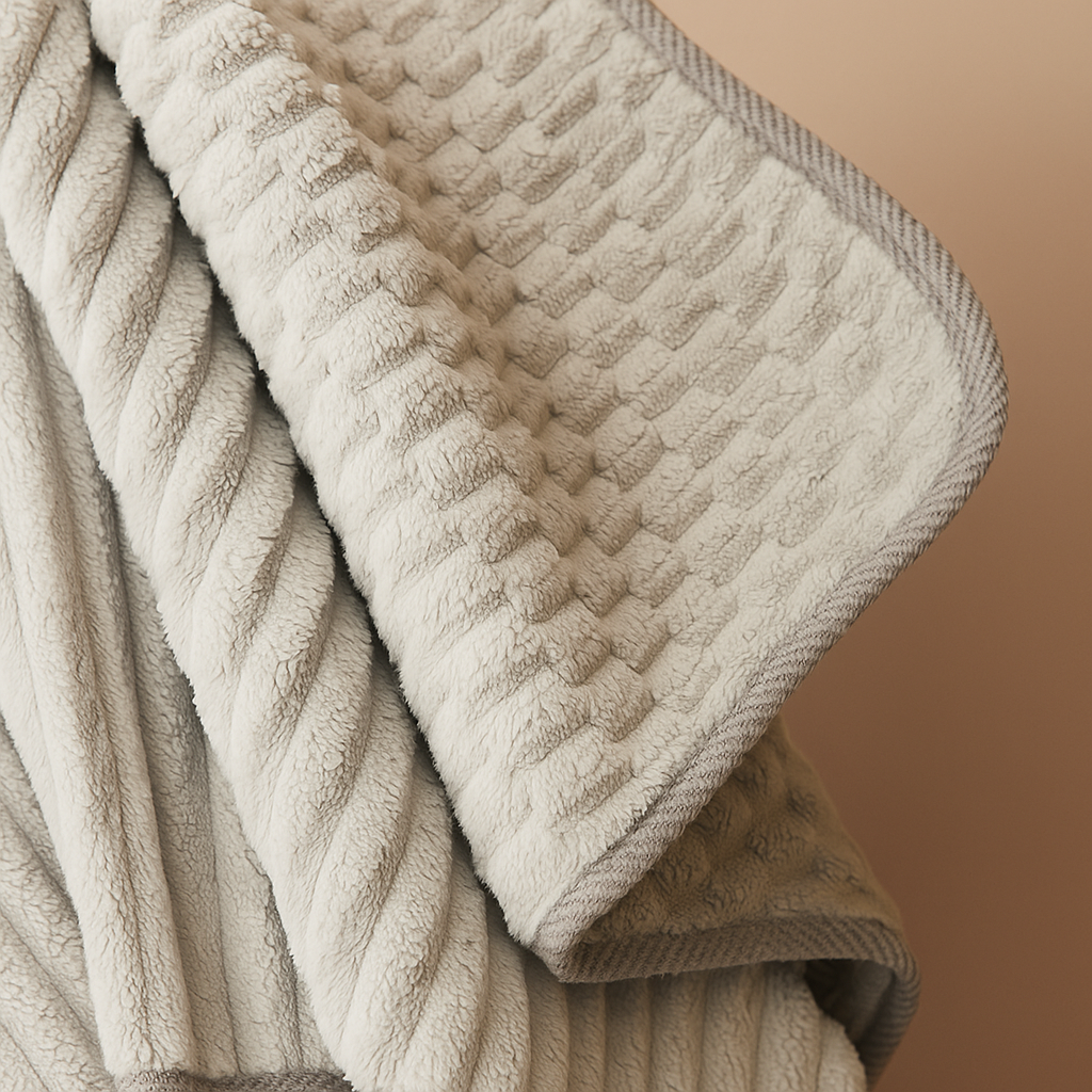 Block Pattern Microfibre Towel - Grey