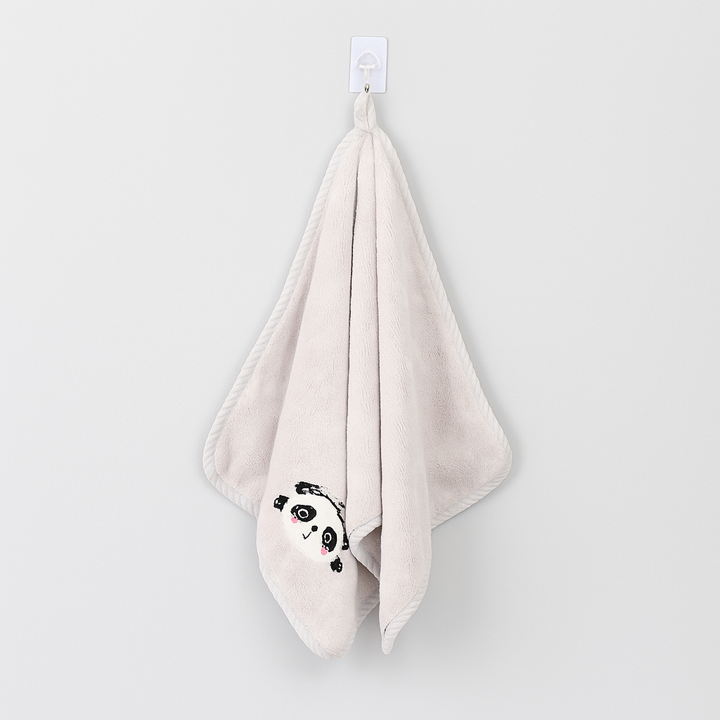 Panda Microfibre Towel Grey