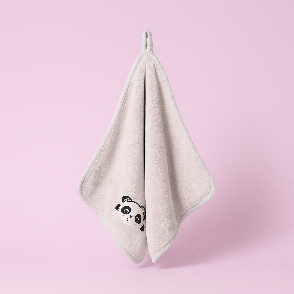 Panda Microfibre Towel Grey