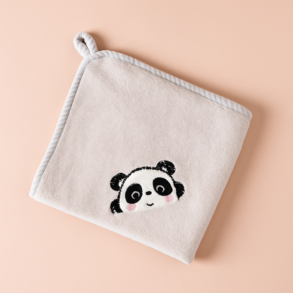 Panda Microfibre Towel Grey