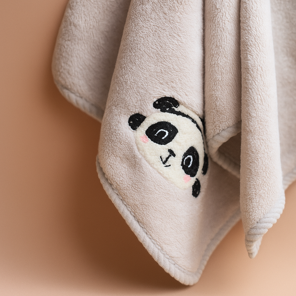 Panda Microfibre Towel Grey