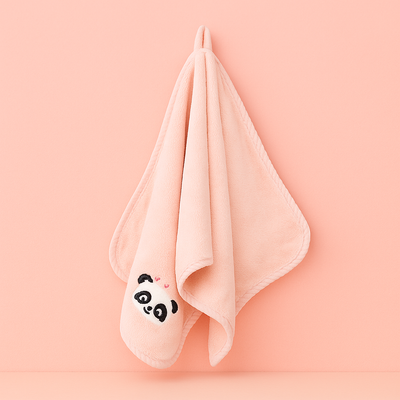 Panda Microfibre Towels Pink