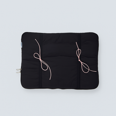 Black Puffed Bow Laptop Sleeve