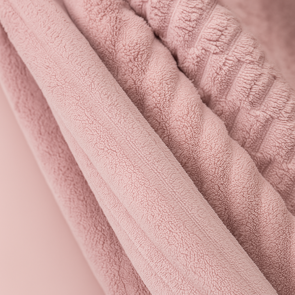 Block Lined Microfibre Towel - Pink