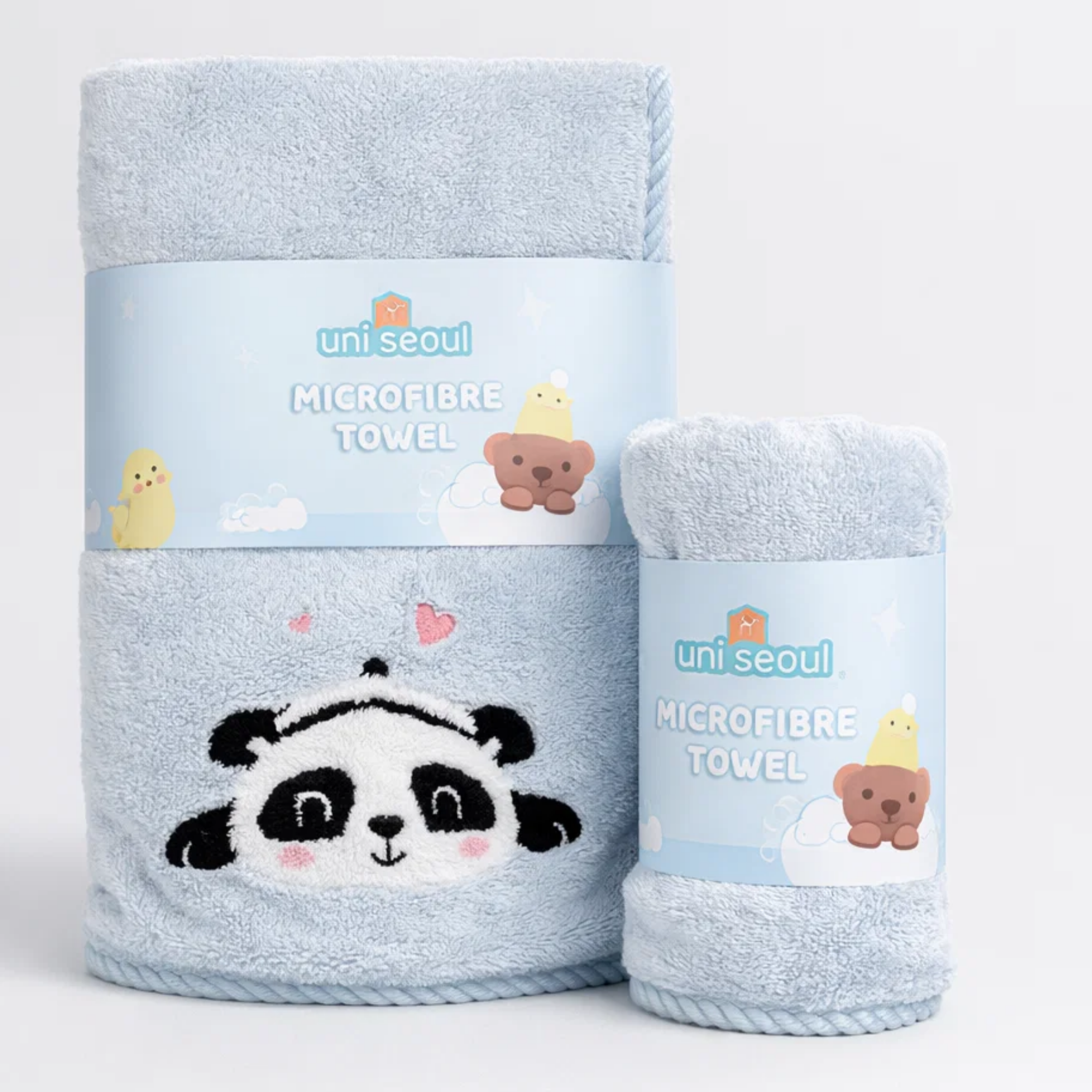 Panda Microfibre Towel Blue