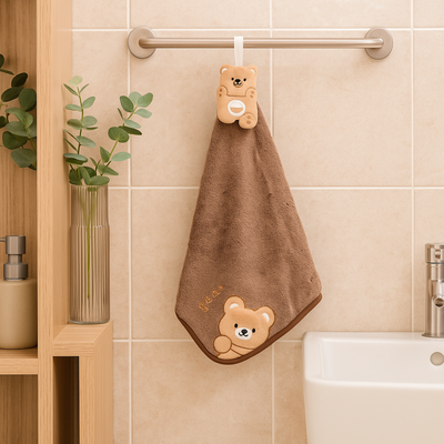 Bear Plush Towel Brown