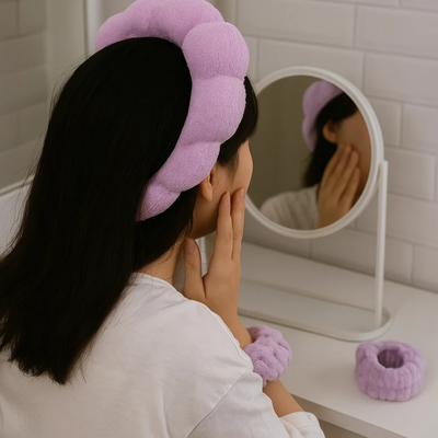 Purple Bubble Skincare Headband Hard