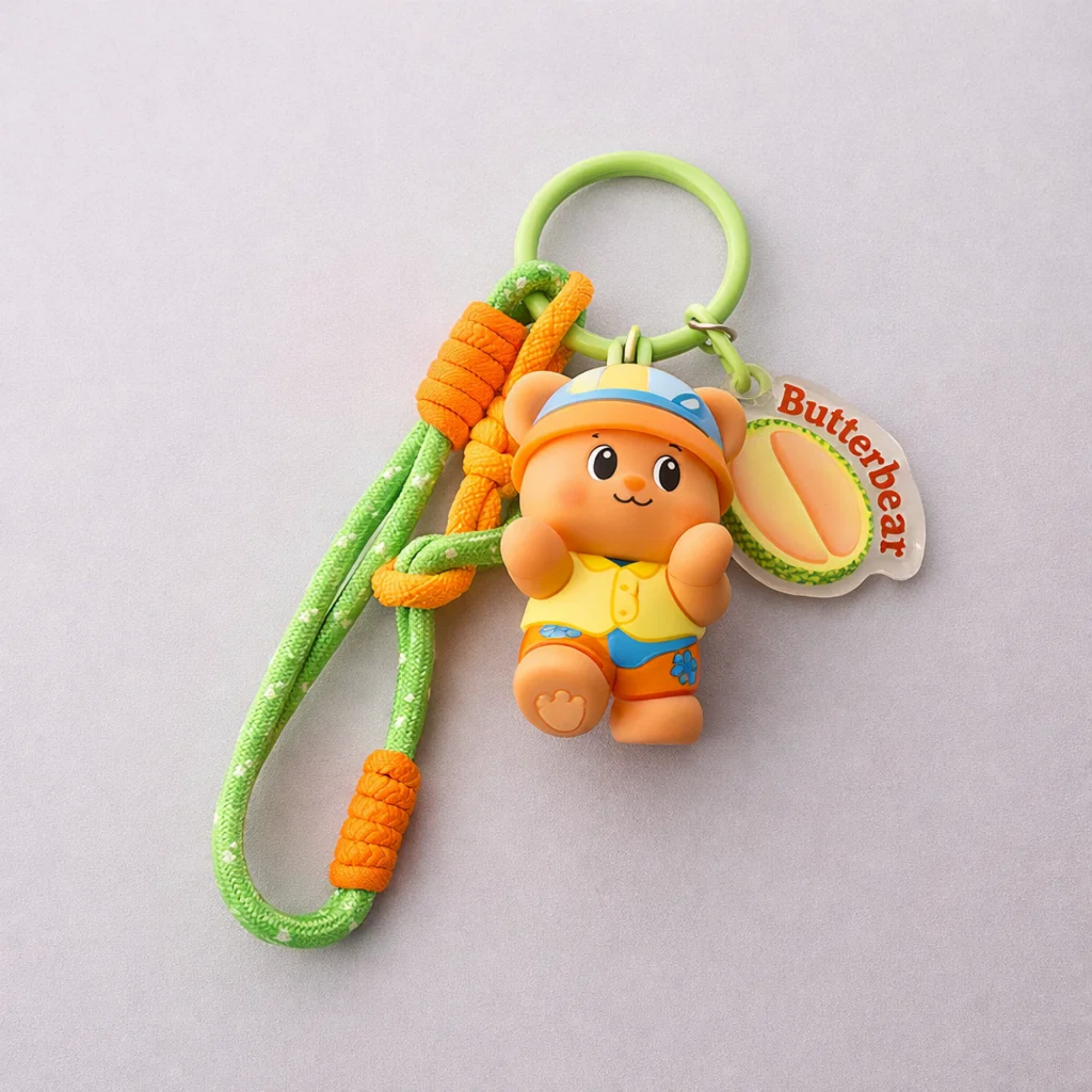 Butterbear Yellow Hat Silicone Keyring