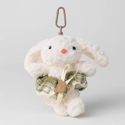 Green Bunny Plushie Keyring