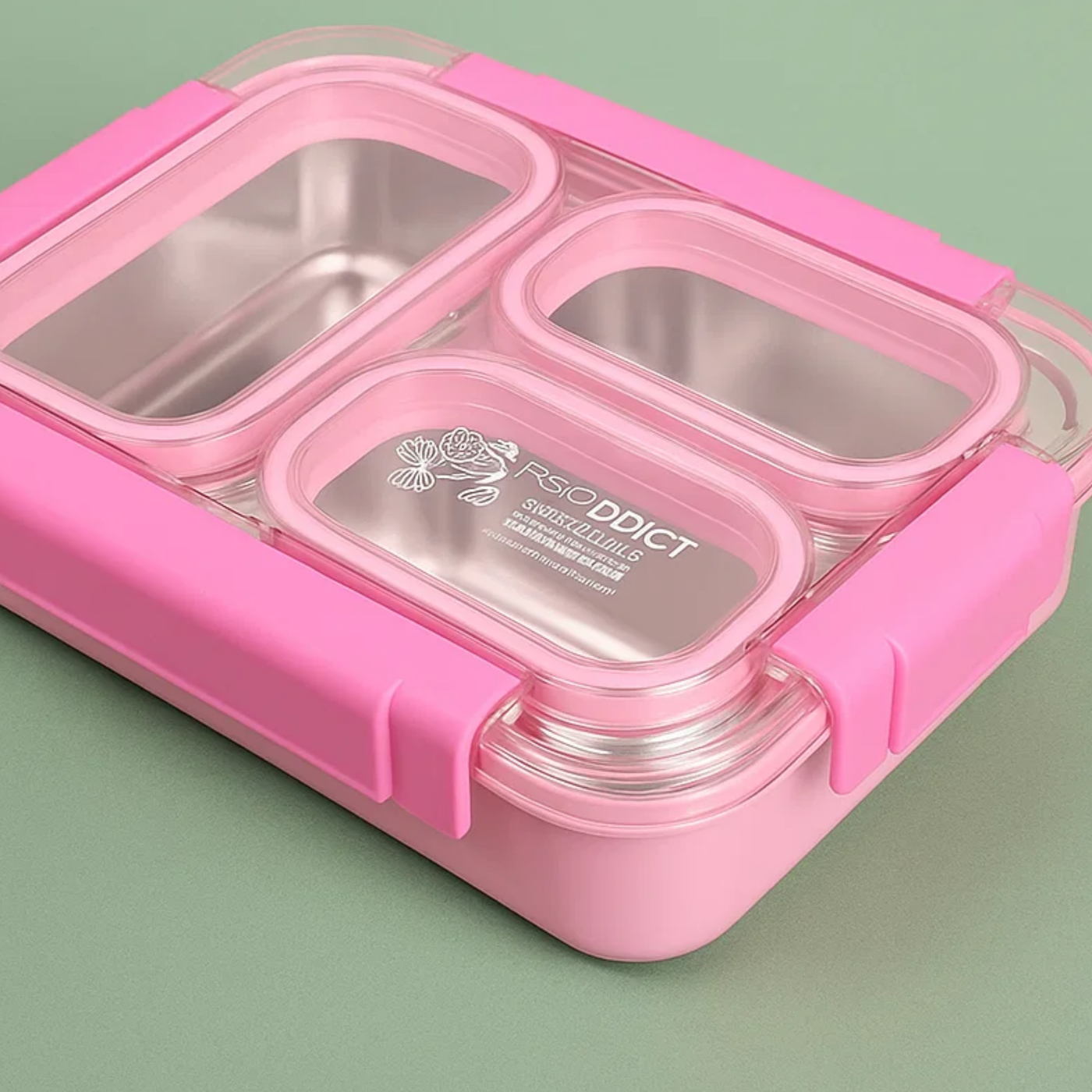 Korean Bento Box 3 Grid – Pink