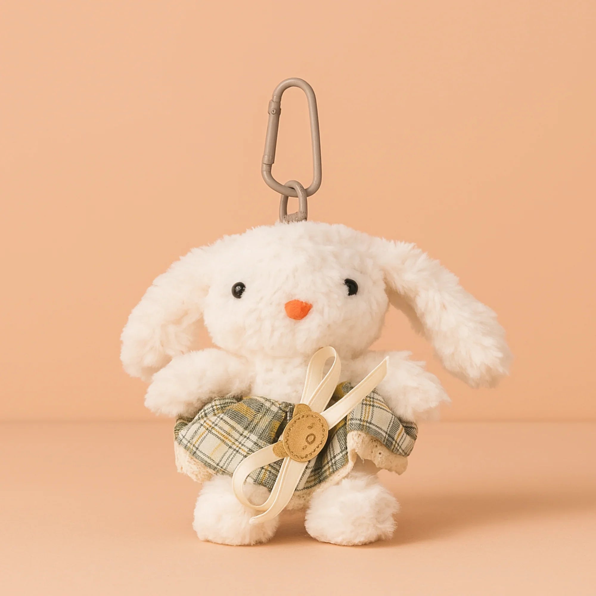 Olive Green Dress Bunny plushie keyring