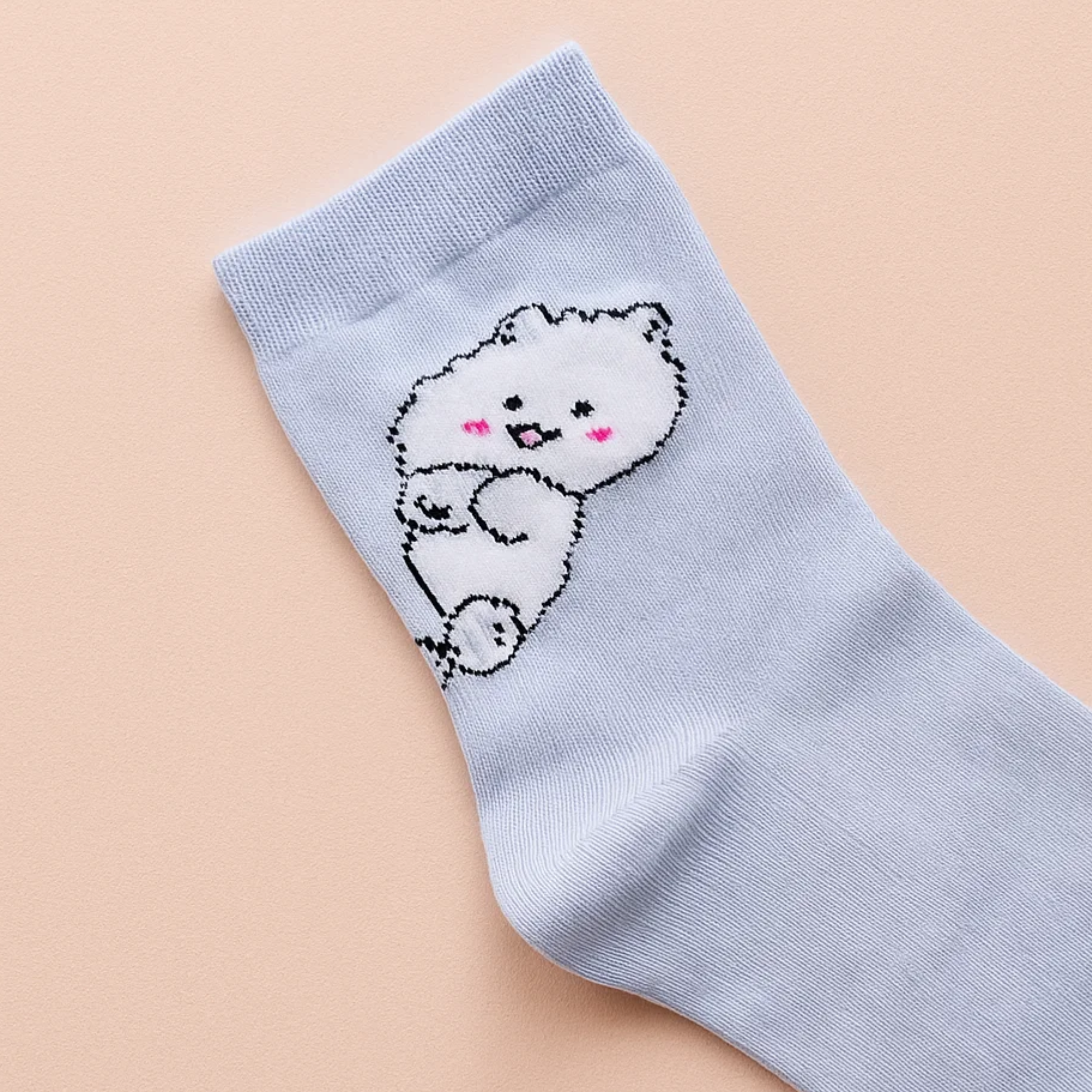 Fluffy Kitten Blue Socks