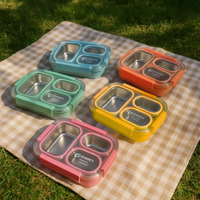 Korean Bento Box 3 Grid – Pink