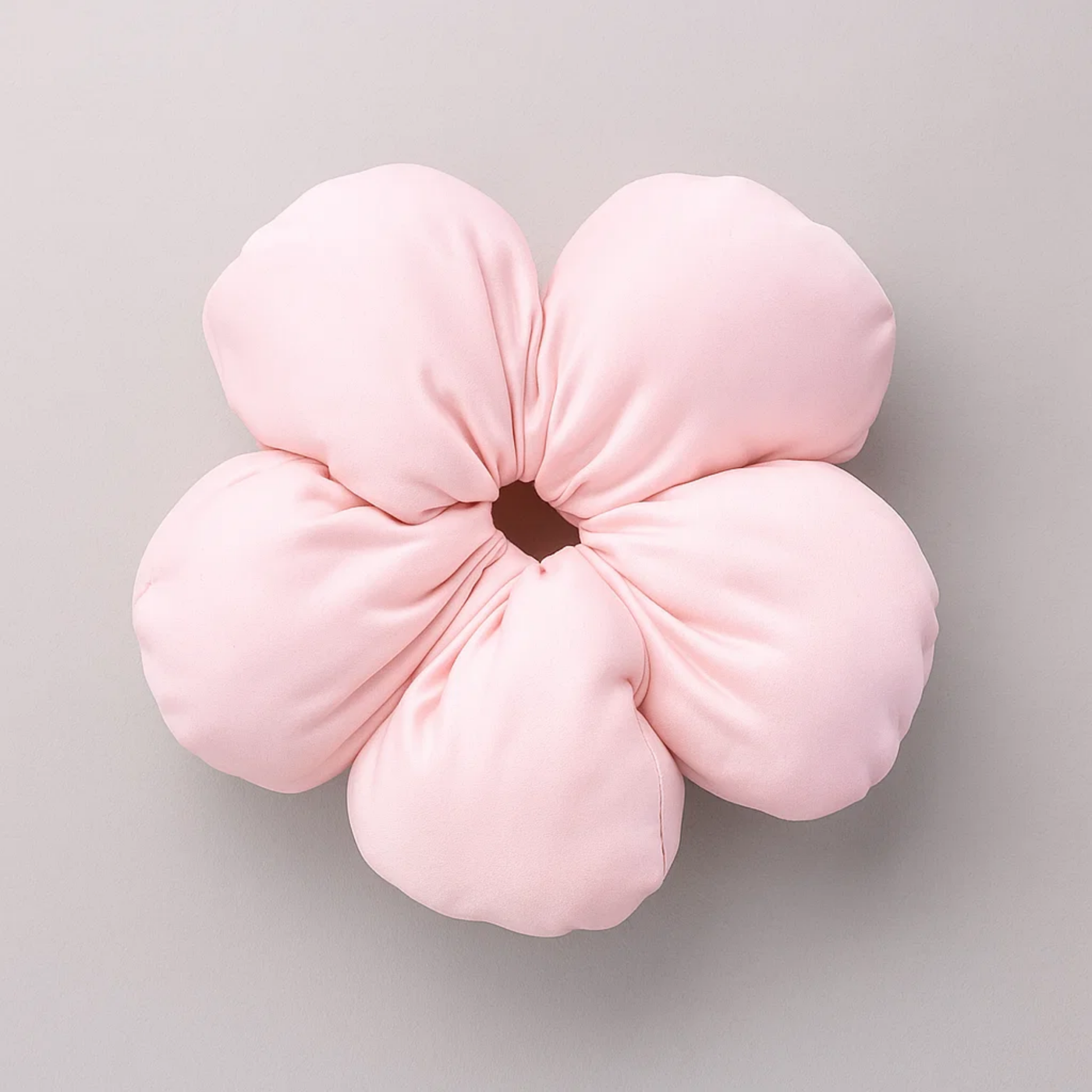 Pink Puffed Flower Scrunchie